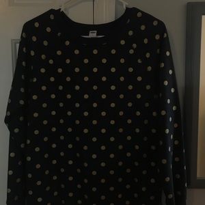 Women’s size S grey with gold polkadots.